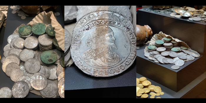 Billeder fra Nationalmuseet, hvor skatten er udstillet